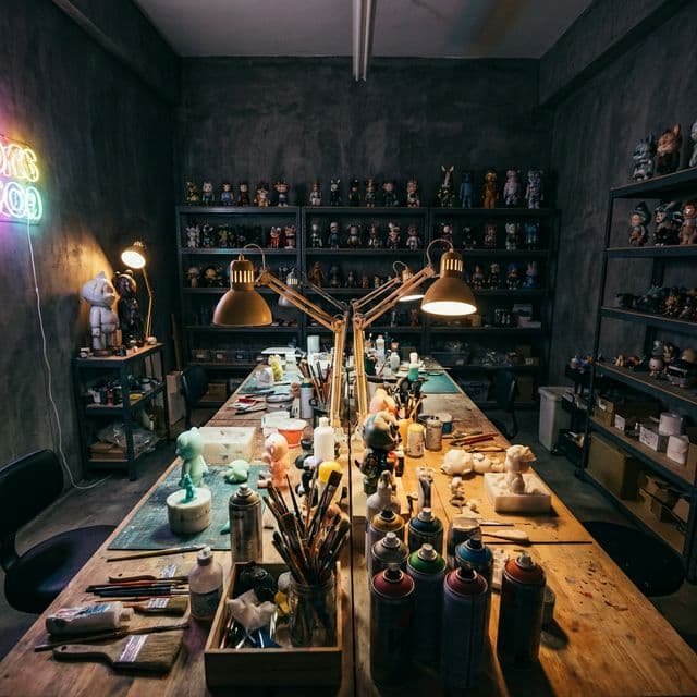 P.PERRA Werkstatt — Workbench mit Tools und Figuren